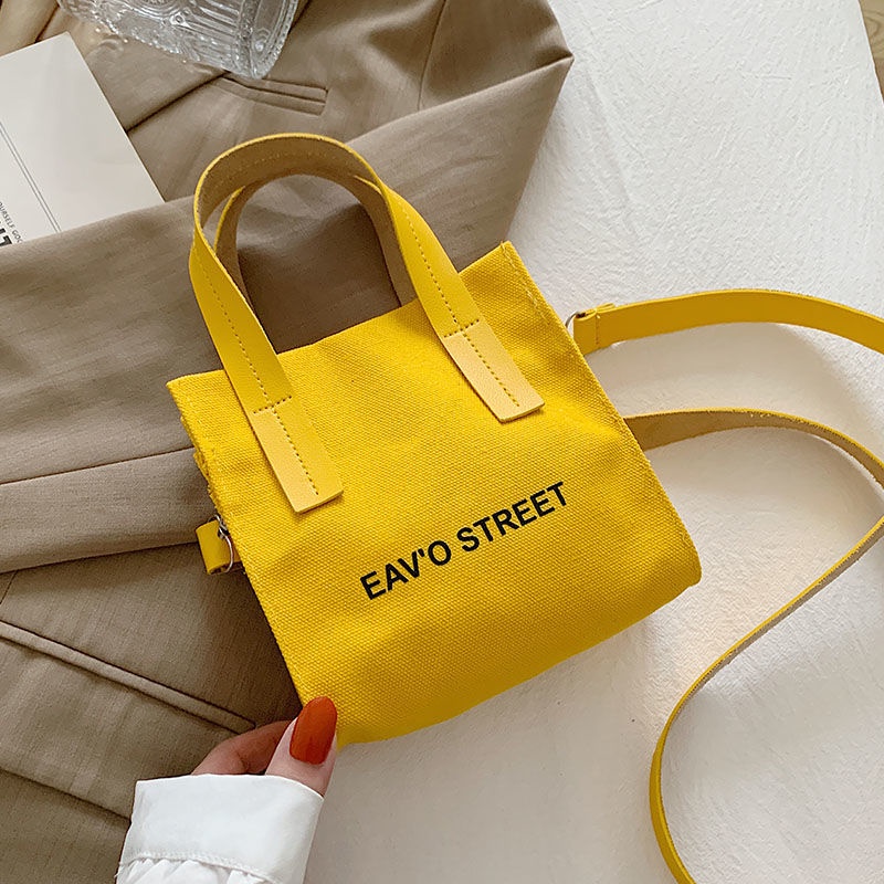 Túi Xách Canvas Màu Sắc Đơn Giản Thời Trang 2022 Cho Nữ