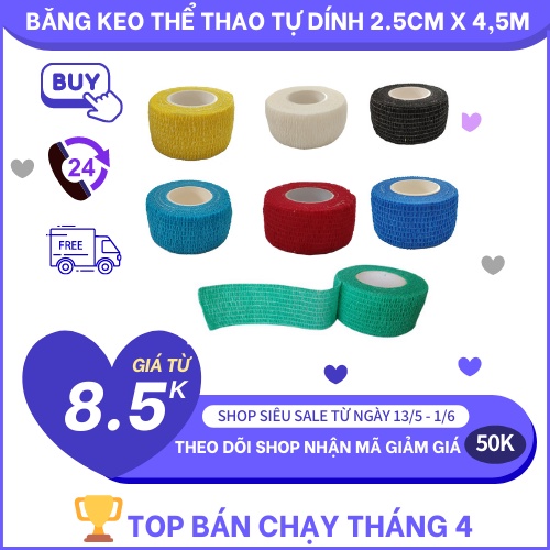 Băng Quấn Tự Dính 2.5cm x 4.5m Quấn Ngón Tay Giảm Đau Khi Viết Bài Liên Tục Siêu Hữu Ích