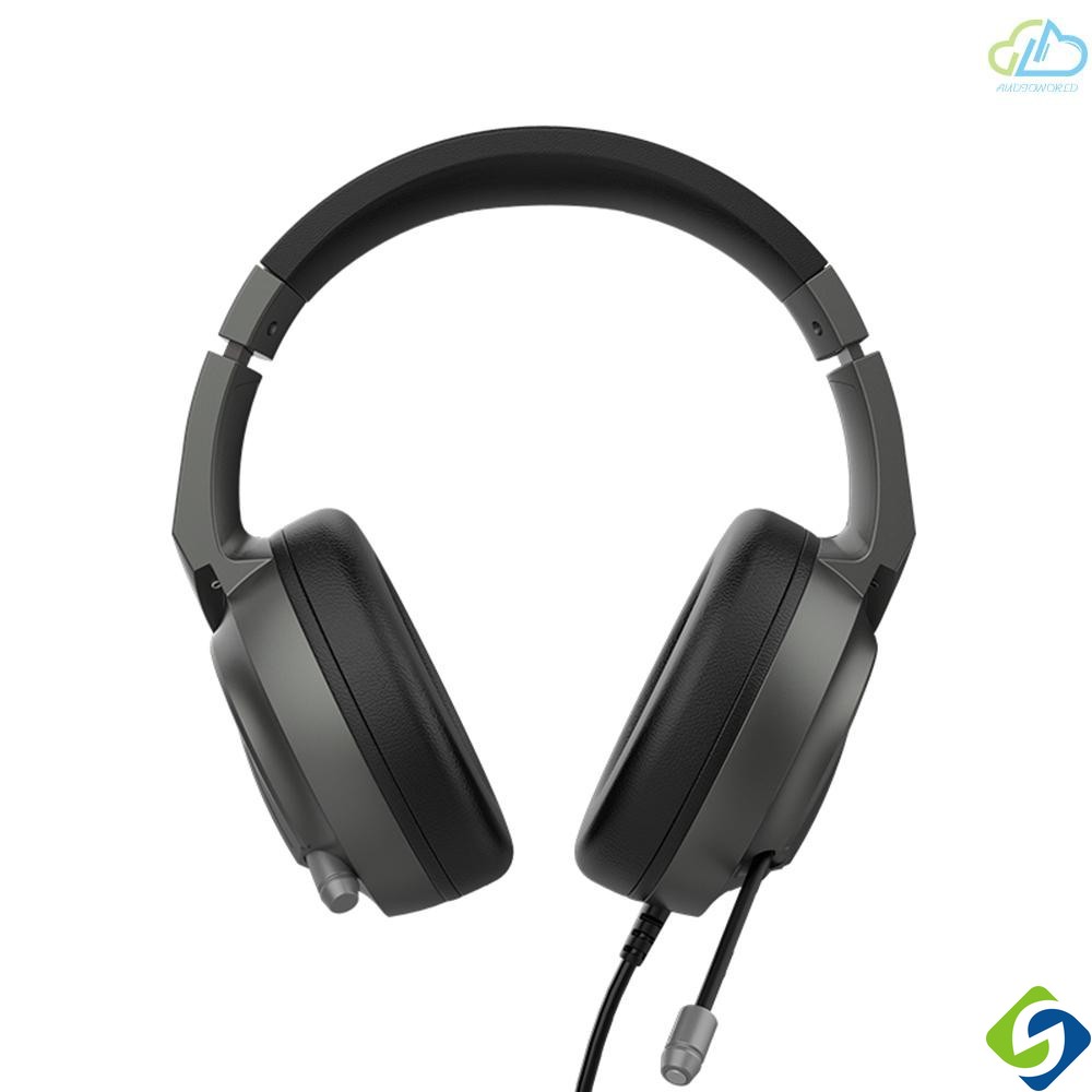 【Best Price】Ajazz AX365 7.1 Channel Surround Gaming Headset Noise Cancelling Retractable MIC Headphone precise positional audio clarity punchy bass Earphone Soft Ear Cups 50mm Drivers Black