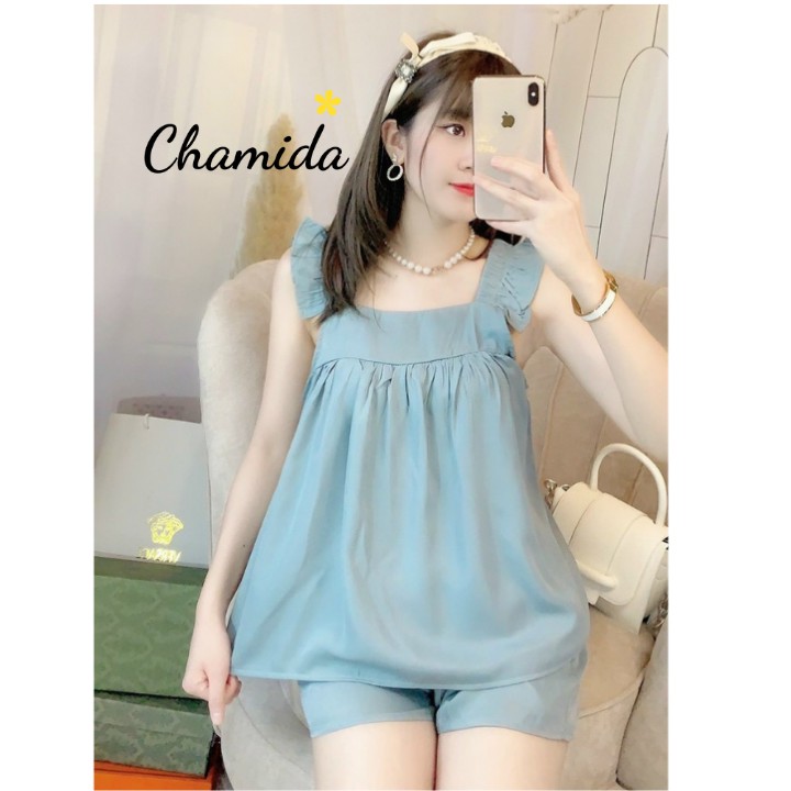 Đồ Bộ Mặc Nhà Cánh Tiên Vải Đũi Lụa Loại 1 Mềm Đẹp, Bộ Đồ Ngủ Nữ Mềm Mát Mặc Vô Cùng Thoải Mái, Điệu Đà_CHAMIDA