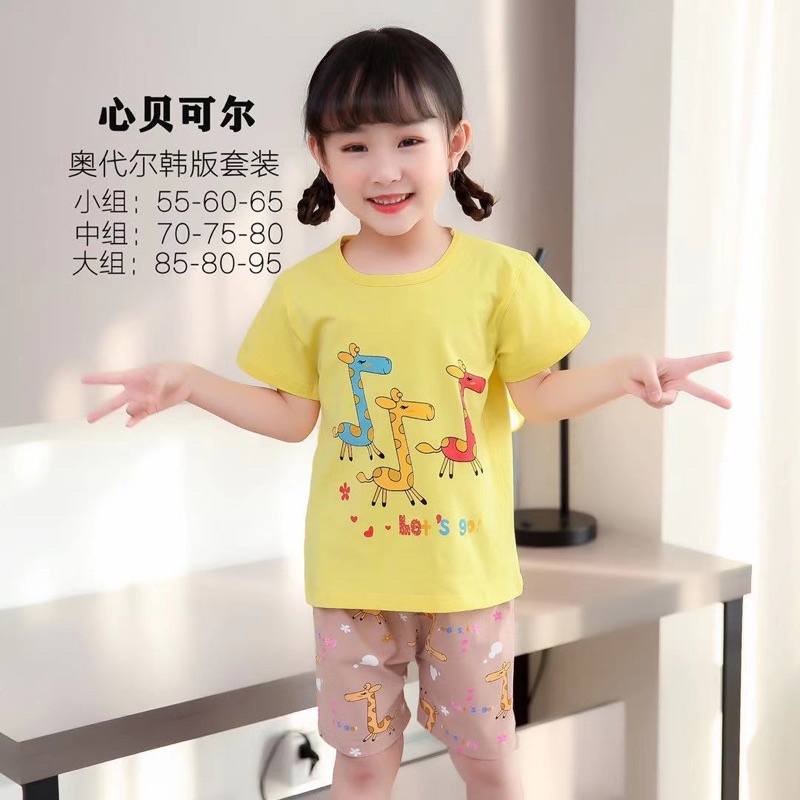 [E1] Bộ quần áo bé gái cotton Quảng Châu cho trẻ em cao cấp