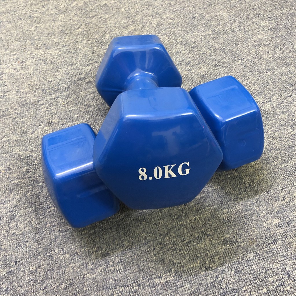 Tạ tay 8kg bọc cao su cao cấp nhập khẩu tập Gym, luyện tập thể thao( 8kg x 2chiếc)-Thể thao Phúc An