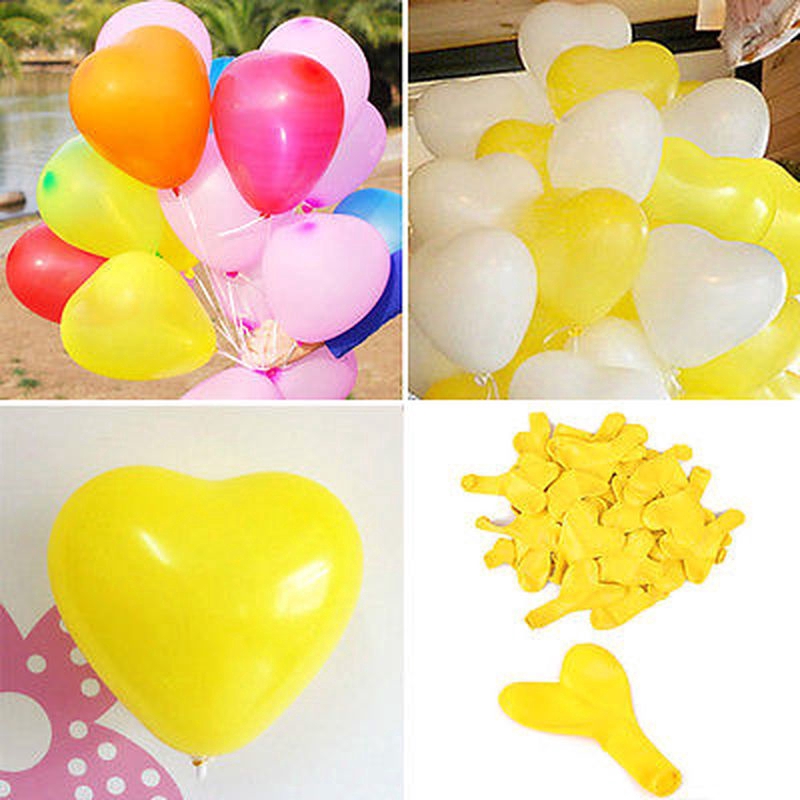 100 bong bóng trang trí hình trái tim
