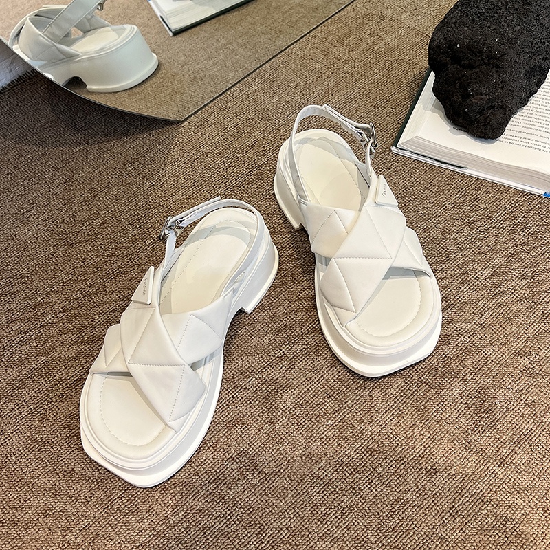 Giày Cao Gót Sandal Nữ Đế Xuồng Màu Trơn Thời Trang