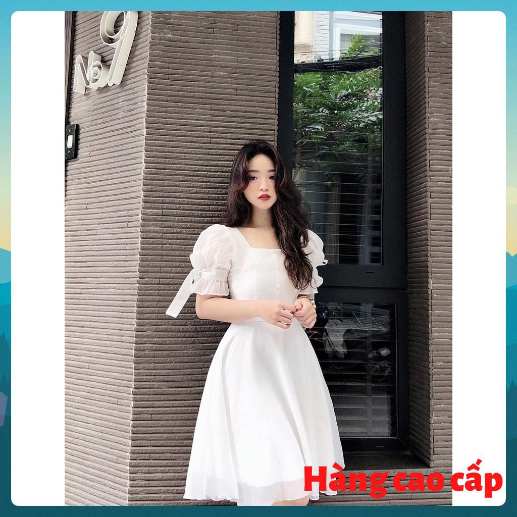 (Hàng cao cấp) Đầm dạo phố tay bồng thắt nơ siêu xinh - Levaz Dress