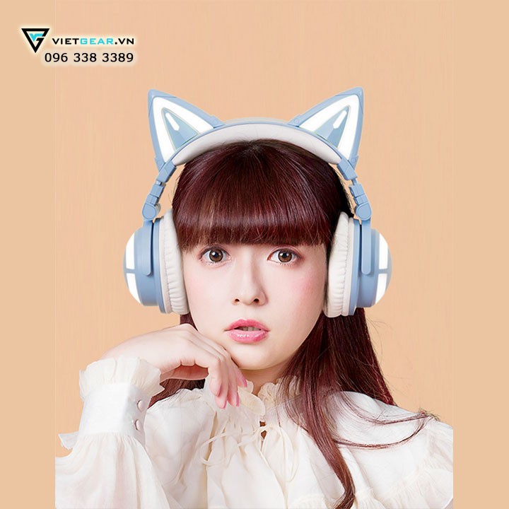 Tai nghe tai mèo Yowu Bluetooth 3.0 siêu phẩm led RGB