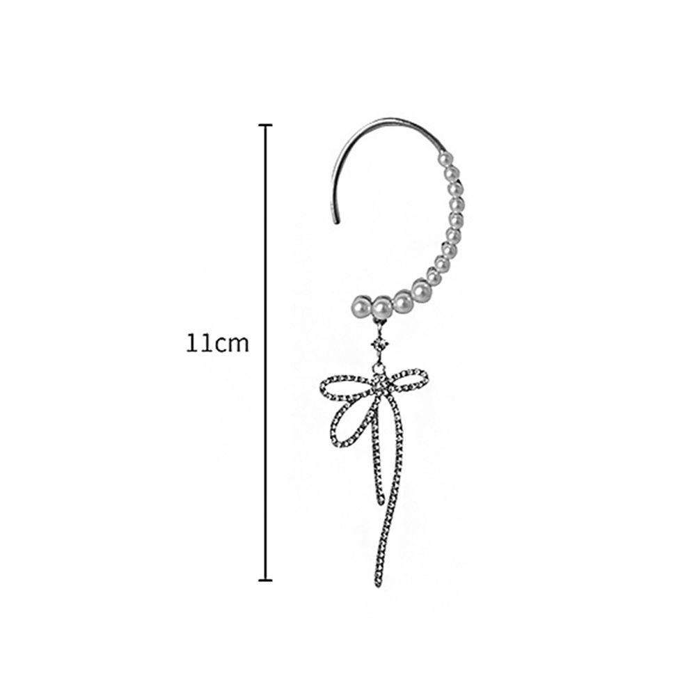 VANES1 Khuyên Tai Móc Nơ Kim Loại Đính Đá Sang Trọng