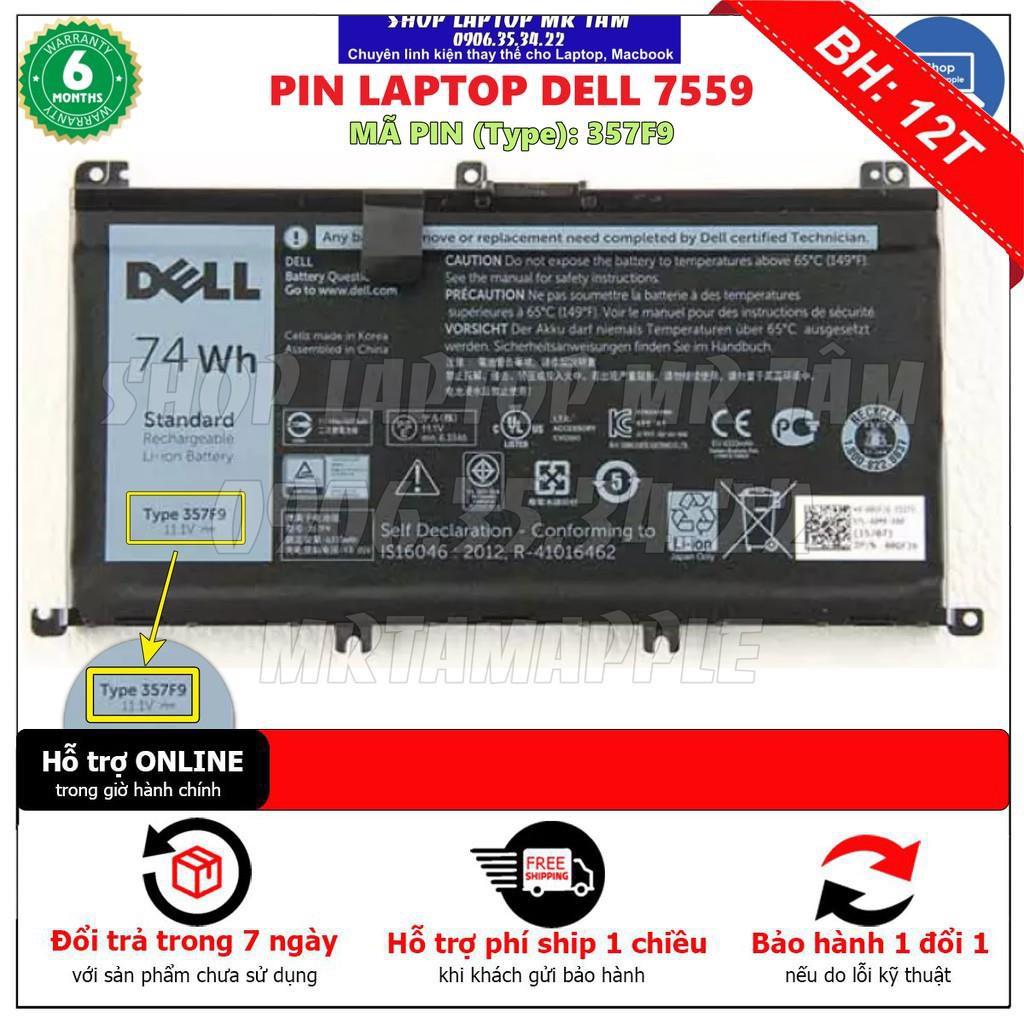 [BH12TH] Pin Laptop DELL 7559 (ZIN) - 6 CELL - Inspiron 15-7000 7559, 357F9 71JF4