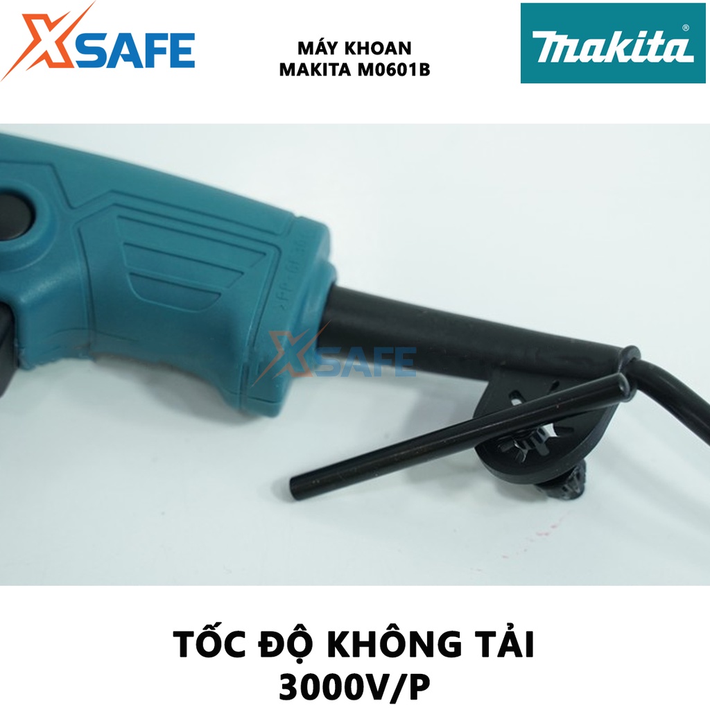Máy khoan MAKITA M0601B 10mm Máy khoan cầm tay công suất 350W tốc độ không tải 0-3000v/p, dùng khoan thép, gỗ - [XSAFE]