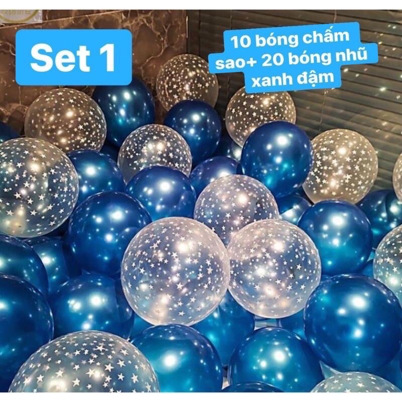 Set 30 Bóng mix màu trang trí sinh nhật sự kiện