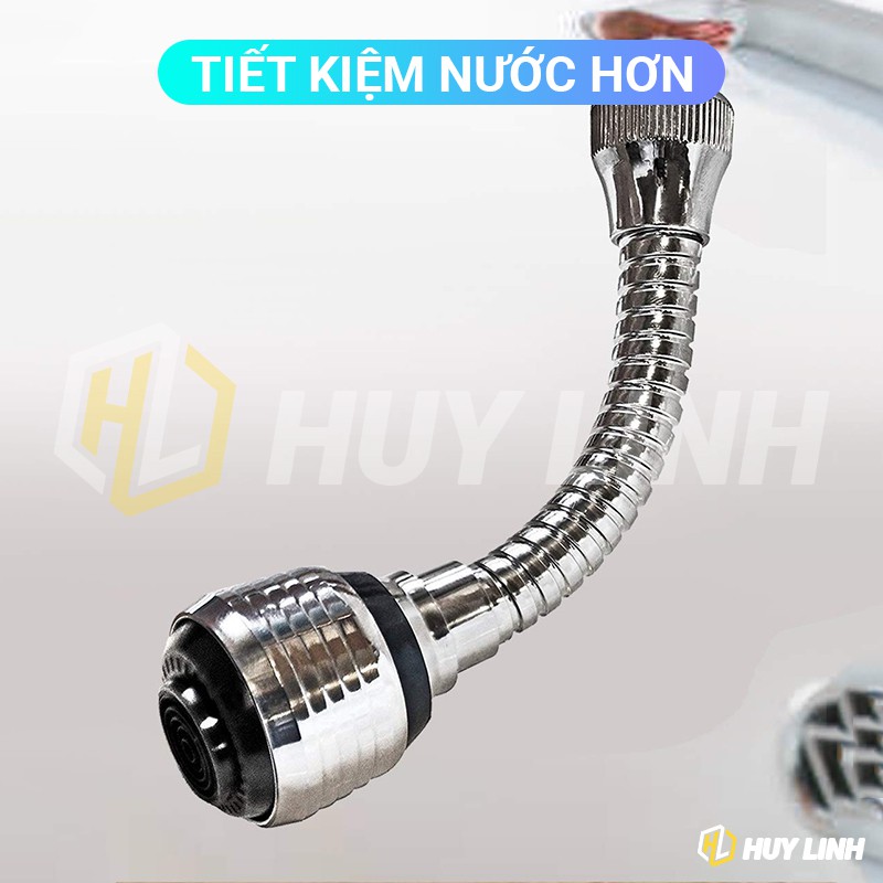 Đầu vòi xịt nước tăng áp Turbo Flex 360 cho bồn rửa - Flexible Faucet Sprayer HL69