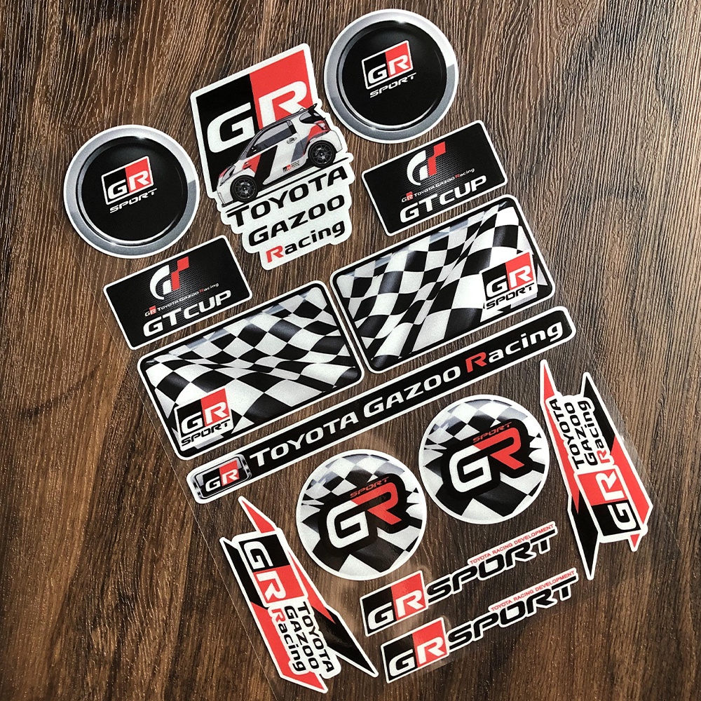 Miếng Đề Can Dán Trang Trí Xe Hơi Thể Thao Toyota GR GAZOO Racing GR Sport Cho Yaris Supra 86 RAV4 Vitz Camry