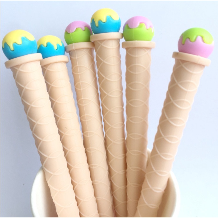 Bút Mực Gel 0.5mm Màu Đen Hình Cây Kem Dễ Thương