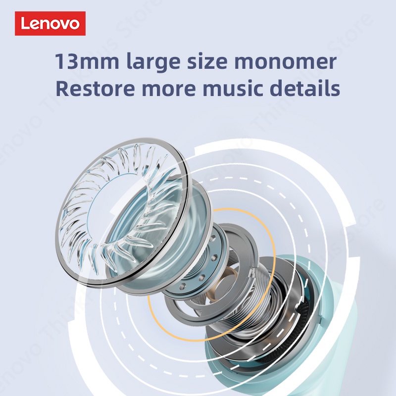 Lenovo LP1 Pro TWS 5.1 Tai nghe Bluetooth Tai nghe siêu trầm stereo Hi-Fi Loại C Tai nghe không dây có micrô