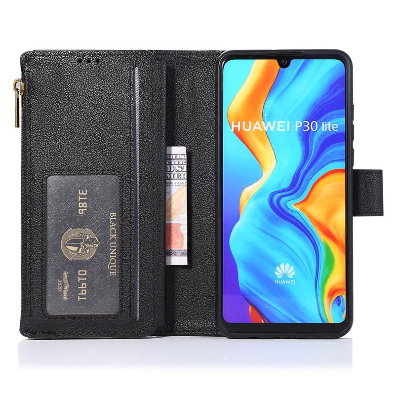 Bao da điện thoại nắp lật kiêm giá đỡ phối ví và ngăn đựng thẻ Huawei P30 Lite P30 Pro P20 Lite P20 Pro Nova 3E Nova 4E