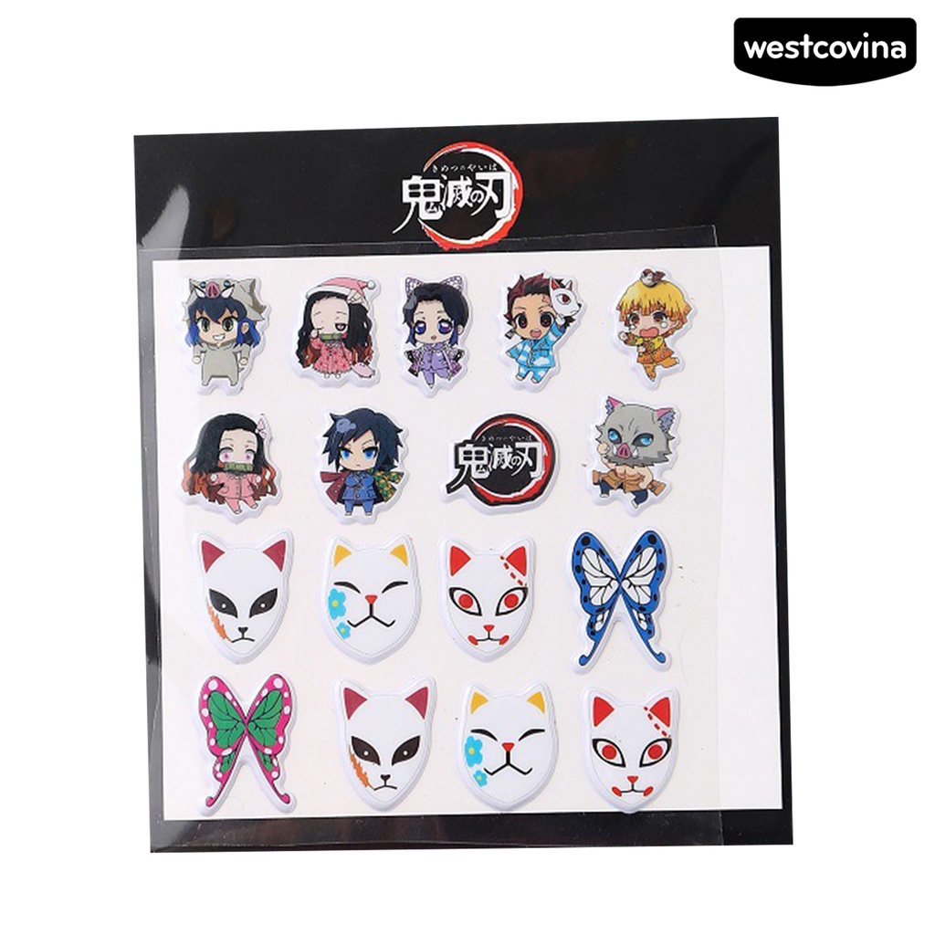 Sticker dán trang trí sổ tay hình hoạt hình Demon Slayer mới