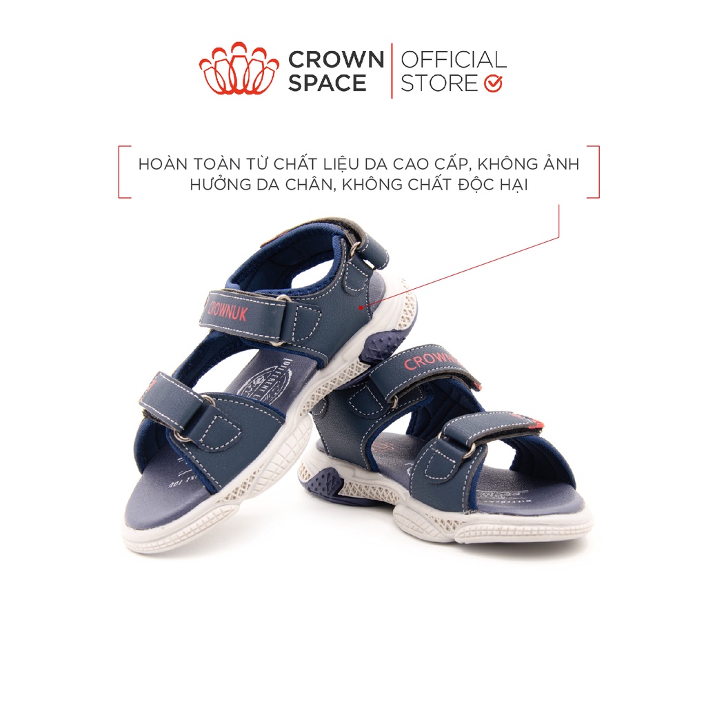 Dép Quai Hậu Bé Trai Crown Space Cao Cấp CRUK542 Nhẹ Êm, Chống Hôi Chân Size 26 đến 35 Mã BMLTA50 giảm 10% đơn 99K