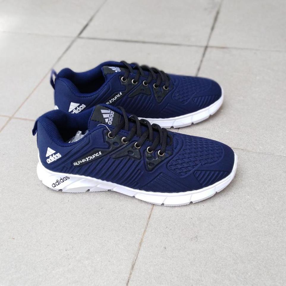 (GKGBQ Products) Giày Thể Thao Adidas Alphabounce Màu Đen Họa Tiết Logo Nổi Dành Cho Nam Và Nữ 🌹