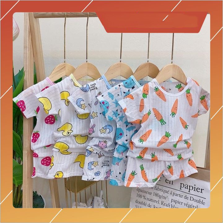 Bộ cộc tay cotton giấy cho bé size từ 5-16kg (có bé trai/bé gái)