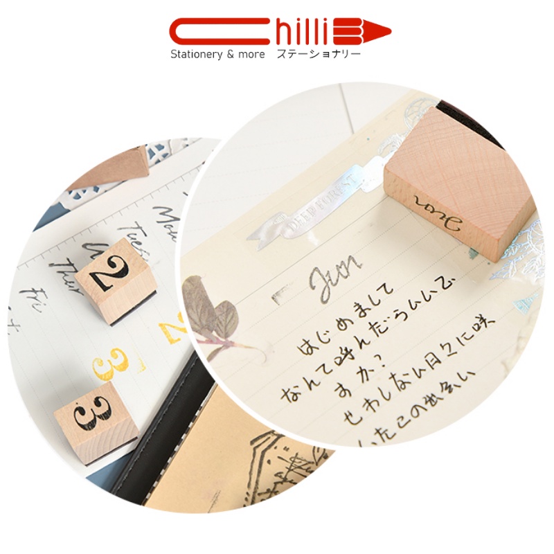 Set Dấu Gỗ BEIFA Trang Trí Sổ Họa Tiết Đa Dạng, Nhỏ Gọn, Xinh Xắn