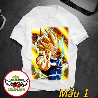 Áo thun cổ tròn Majin Vegeta màu trắng - in thấm vào sợi vải, hình in sắc nét, không ra màu, không phai hình,nhiều mẫu