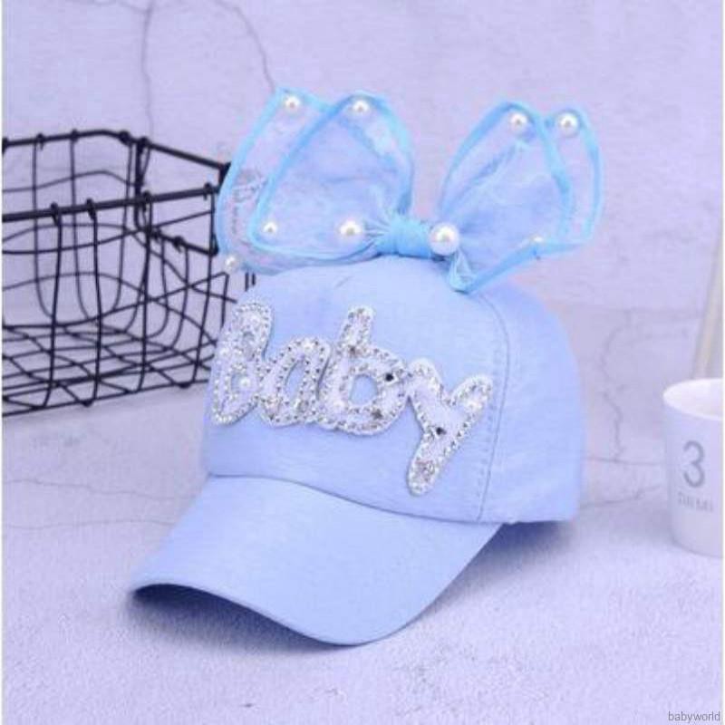 Mũ bóng chày thêu họa tiết xinh xắn cho bé gái