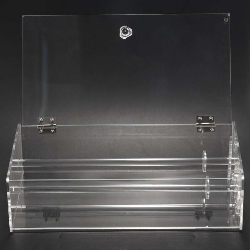 Acrylic 24 móc Xoay vòng cổ Hiển thị đứng Mặt dây chuyền Hiển thị Người tổ chức Hộp trưng bày đồ trang sức chống bụi