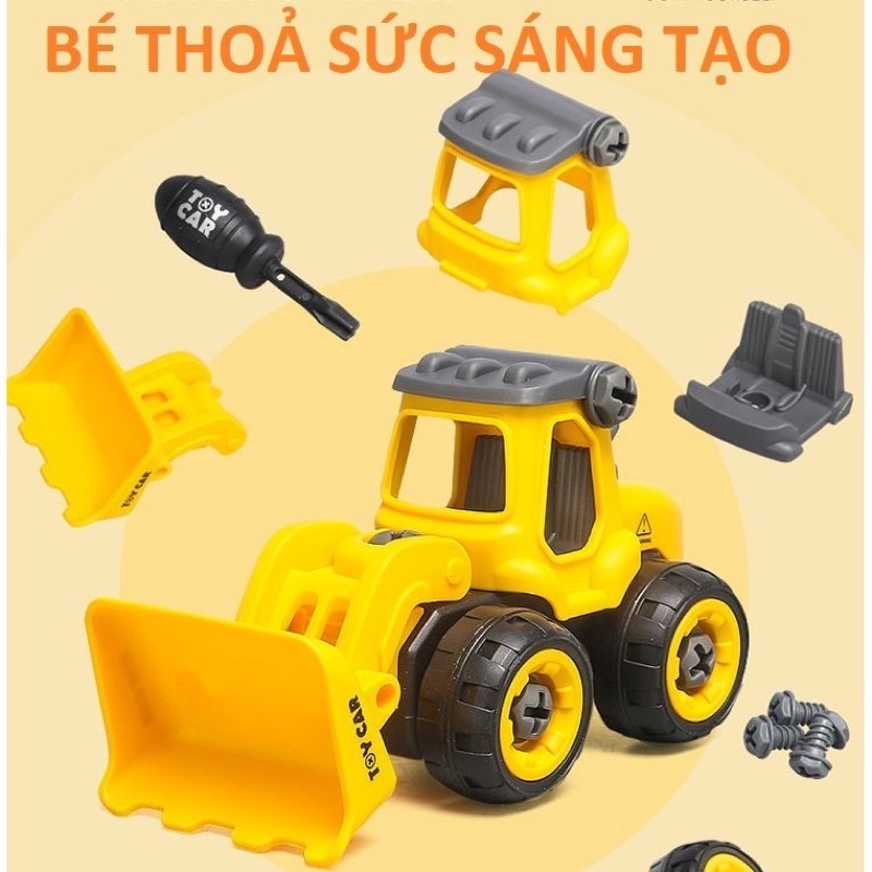 SÉT 4 OTO CÔNG TRÌNH CHO BÉ, ĐỒ CHƠI THÔNG MINH BÉ THOẢ SỨC SÁNG TẠO