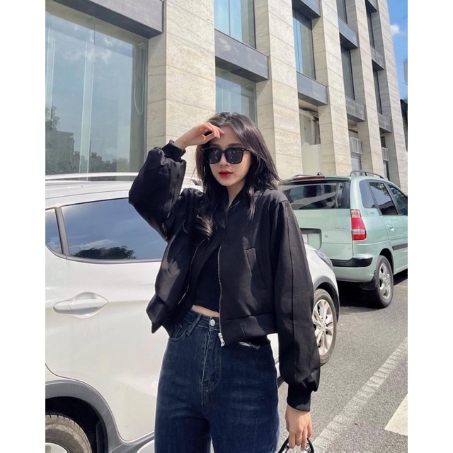 Áo khoác bomber DÁNG LỬNG chất dày form rộng khoá kim loại
