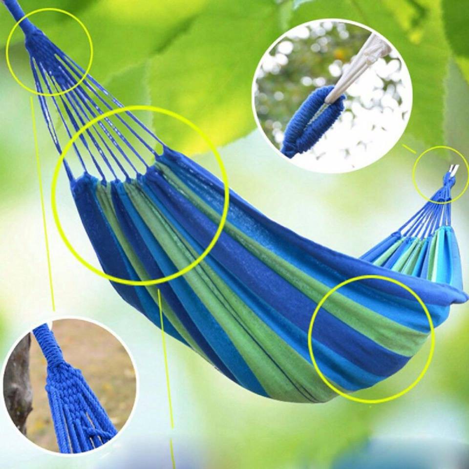 Võng xếp du lịch vải dù bền chắc kèm túi đựng gấp gọn tiện lợi khi đi du lịch, picnic cắm trại dễ mắc ở mọi nơi
