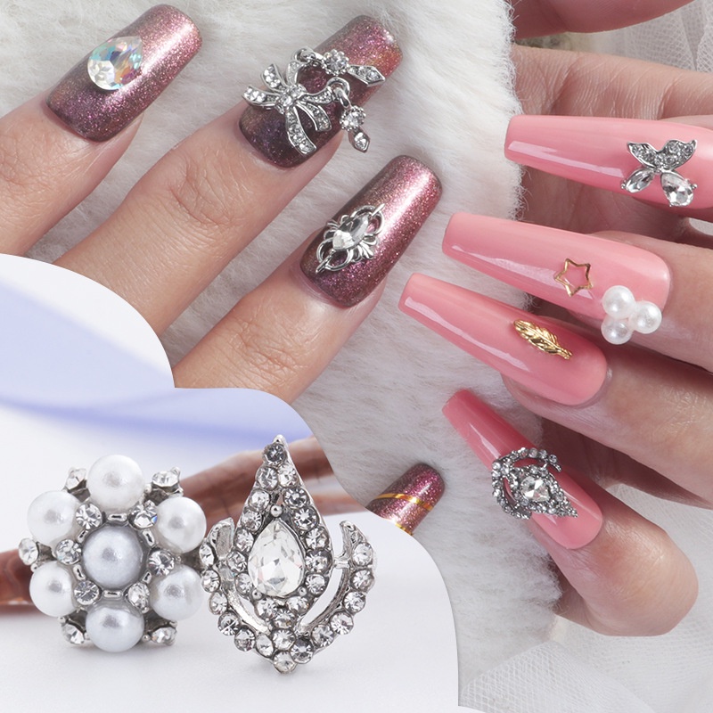 Miếng Dán Trang Trí Móng Tay Bằng Hợp Kim Phong Cách Nhật Bản Cổ Điển Diy