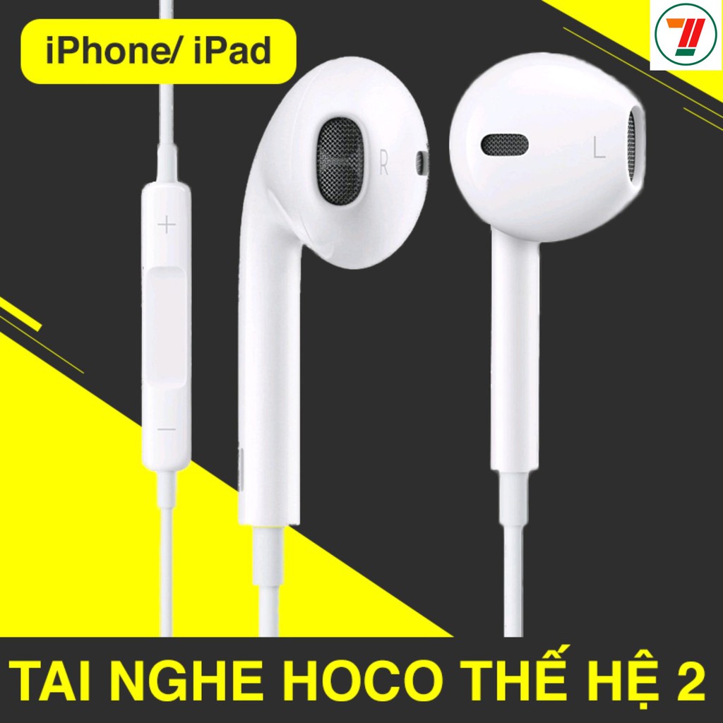 Tai nghe iPhone / iPad HOCO M1 Gen2 nhét tai có mic thoại - Màu Trắng