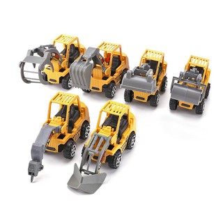 Set 6 xe đào đất xúc đất mini đồ chơi đẹp mắt