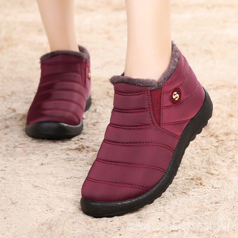 Giày vải cotton chống trượt không thấm nước ấm áp thời trang mùa đông cho nữ