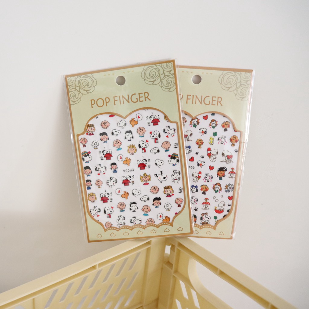 Nhãn dán trang trí móng tay hình cún snoopy dễ thương | BigBuy360 - bigbuy360.vn