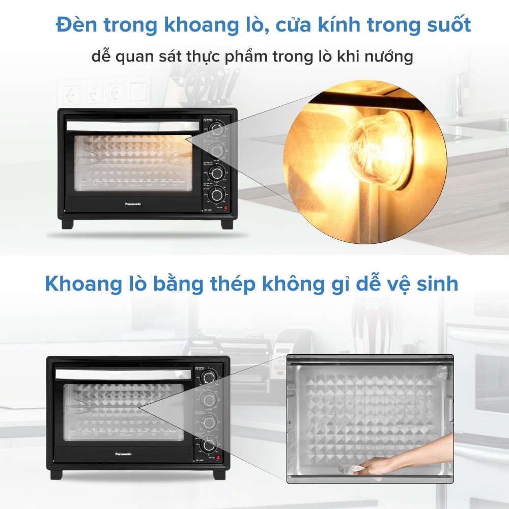 Lò nướng Panasonic NB-H3801KRA dung tích 38 lít, bảo hành 12 tháng