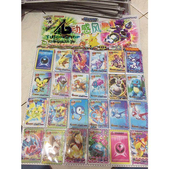 Vỉ 24 xấp bài pokemon kéo búa bao