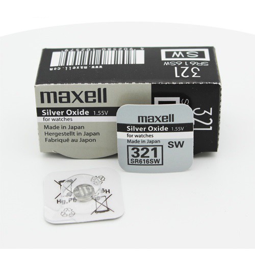 Pin Maxell SR616SW - SR616 - 616 - 321 Pin Đồng Hồ Đeo Tay Chính Hãng Nhật Bản