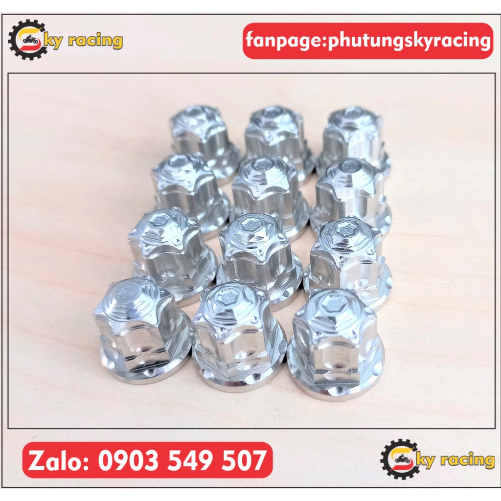 Tán INOX 304 salaya S3 6li, 7li, 8li bít đầu gắn cho xe máy