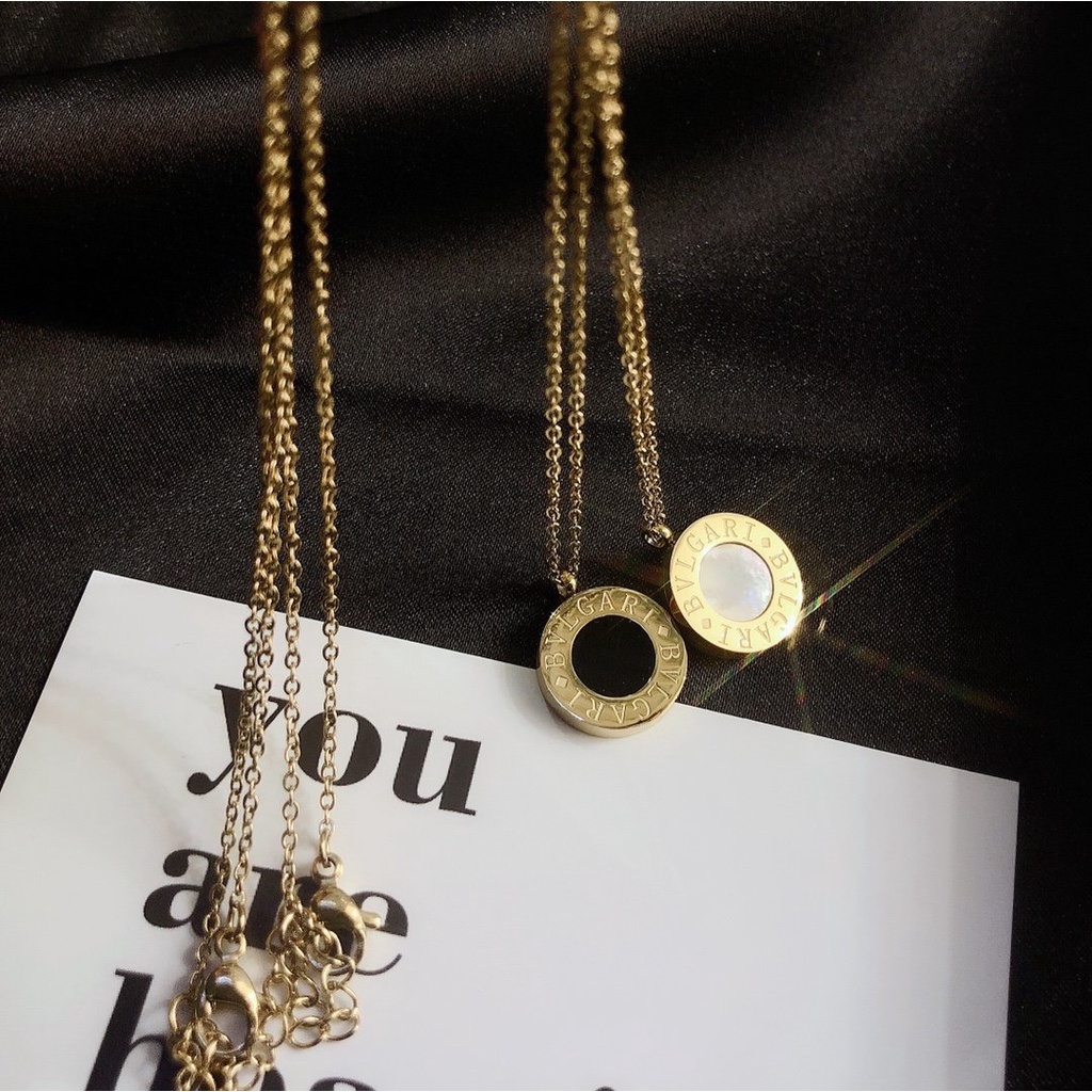 BVLGARI Vòng cổ mặt chữ cái thời trang phong cách Hàn Quốc