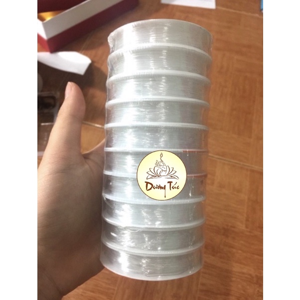 Cước gân xỏ chuỗi co giãn trắng