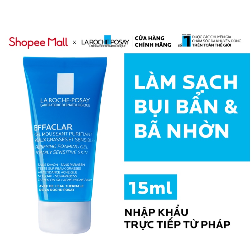 Bộ đôi gel rửa mặt tạo bọt La Roche-Posay Effaclar Purifying Gel 15ml
