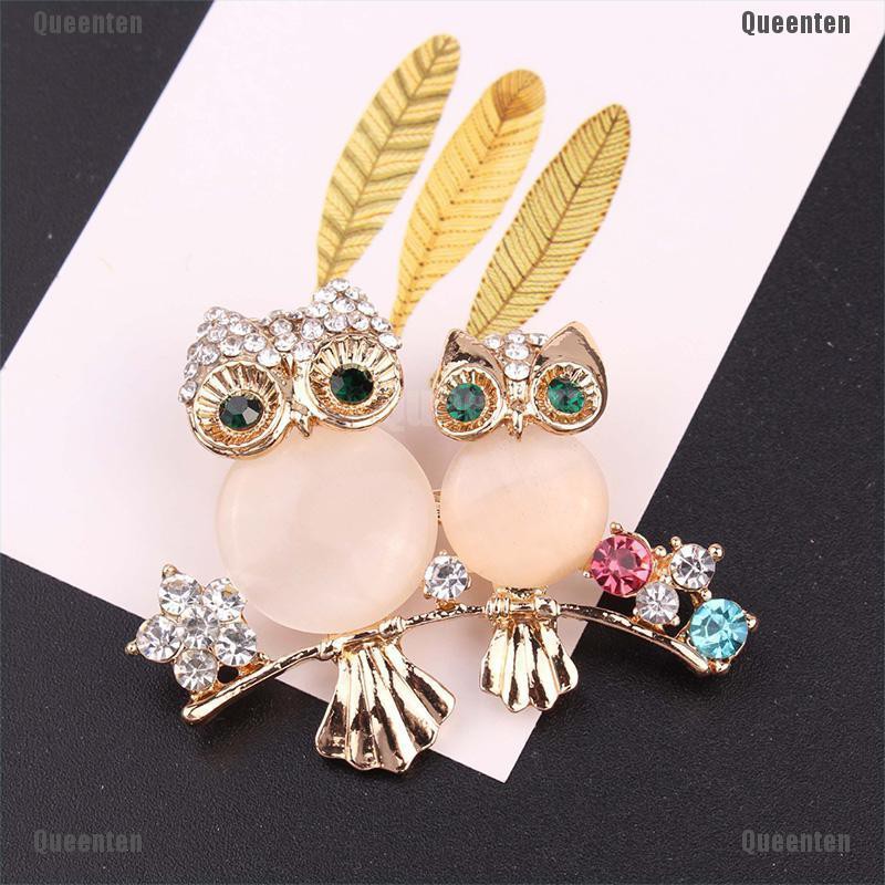 ★Queen★Cute Crystal Owl Animal Corsage Banquet Decoration Women Brooch Pin Jewelry Gift