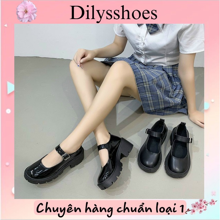 Giày Nữ Ulzzang Đế Độn Dây Cài Trẻ Trung Phong Cách Hàn Quốc