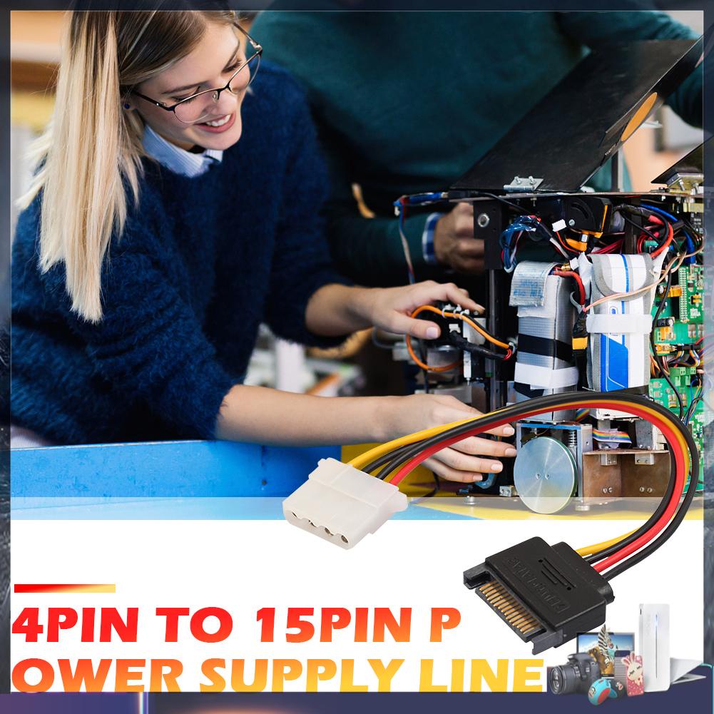 Cáp nguồn 8 inch SATA 15-Pin 4-Pin cho máy tính