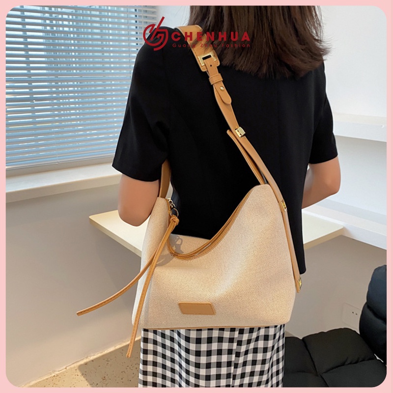 Túi đeo vai túi xách nữ CHEN, túi ví vải canvas Nga dây đeo da Pu cao cấp mang đi làm đi chơi TX119
