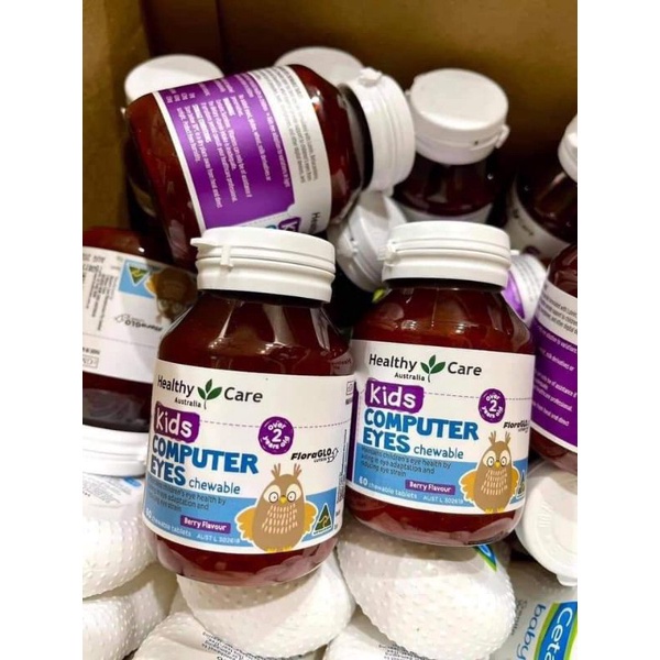 Kẹo bổ mắt cho Bé Healthy Care Kids Computer Eyes Úc - Bổ sung dưỡng chất bảo vệ, nuôi dưỡng mắt cho bé (60 viên)