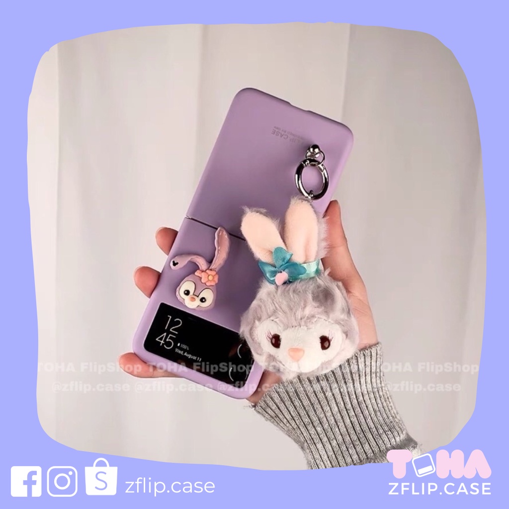 Ốp Samsung Z Flip 3 / Z Flip 4 thỏ bông màu tím xinh xắn dễ thương nữ tính / Z Flip3 / ZFlip3 / Z Flip4/ ZFlip4