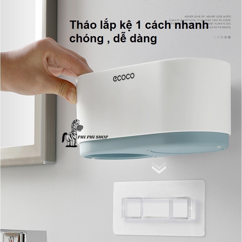 Kệ nhà tắm đa năng không cần khoan tường có ngăn chứa máy sấy tóc BR002