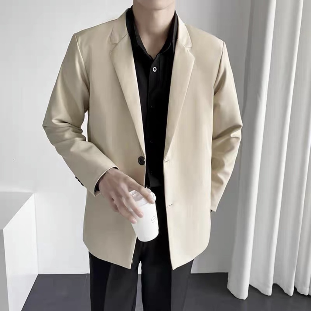 Áo khoác Blazer Nam Form rộng dài tay unisex basic chất Flannel Hàn cao cấp ,hợp mọi thời đại, phong cách Hàn Quốc, Vest